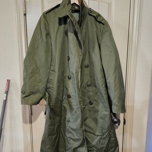 Men's Military Trench Coat with Liner